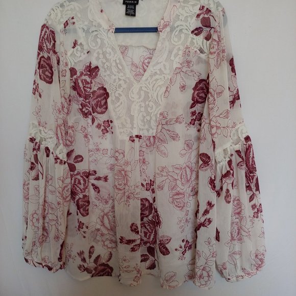 Tunique Torrid Size 2 2X - Imprimé Floral Bohème - Sans Manches - Parfait état